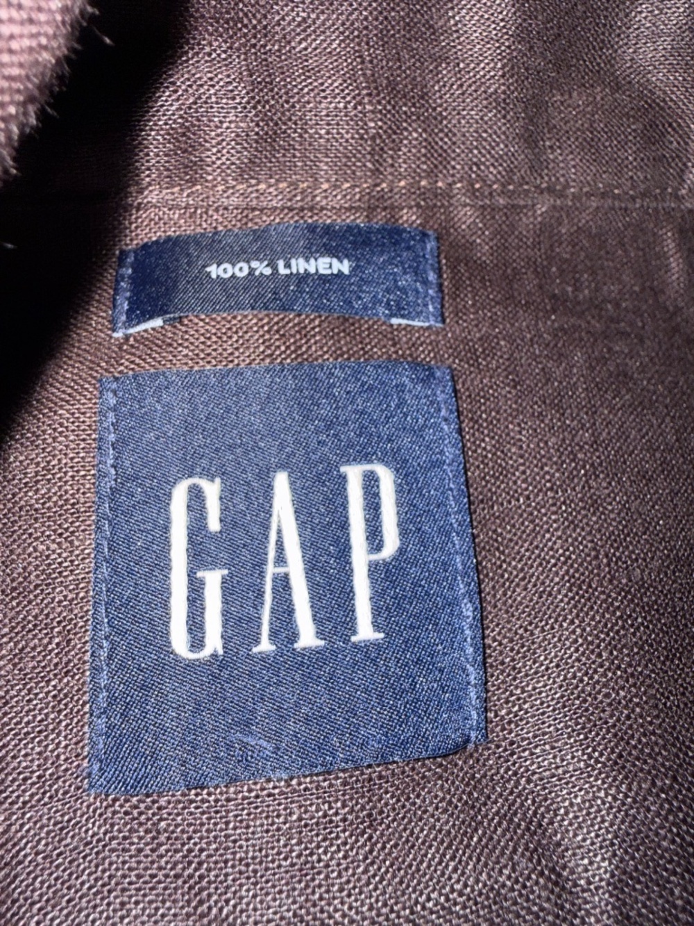 NWOT Gap 100% Linen Oversized Shirt Terra Brown Small Petite - Picture 7 of 9